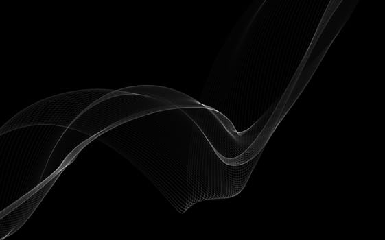 Dark abstract background with a glowing abstract waves, abstract background