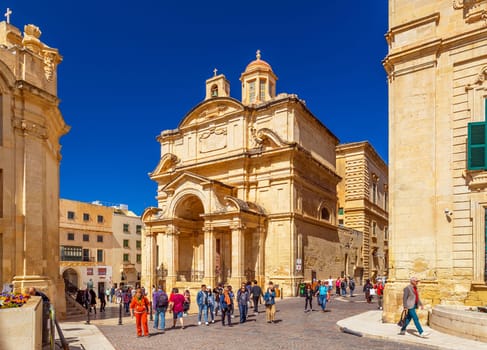 Valletta, Malta - April 2, 2025: The Church of St Catherine of Alexandria, Knisja Santa Katerina tal-Italja