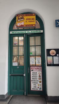 October 18 2024 Liberec Czech Republic Europe,Restaurant train station door building architecture indoor travel shotlisttravel place destination objects . High quality photo
