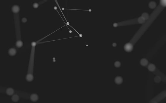 3d Abstract background. Molecules technology with polygonal shapes, connecting dots and lines. Connection structure. Big data visualization. 3d background. 