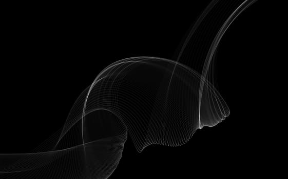 Dark abstract background with a glowing abstract waves, abstract background