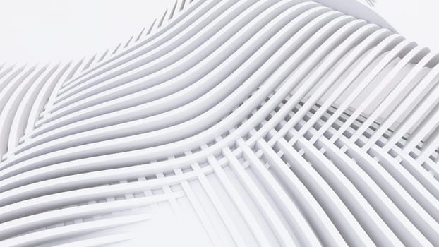 Abstract Curved Shapes. White Circular Background. Abstract background. 3d illustration