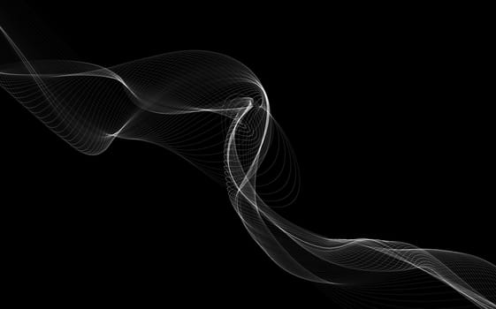 Dark abstract background with a glowing abstract waves, abstract background