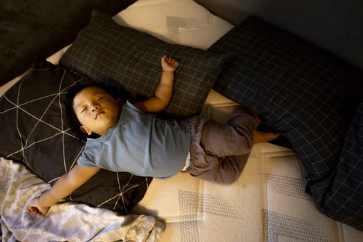 Toddler Taking Nap Time, Background for advertising and wallpaper in relaxion and lifestyle scene.