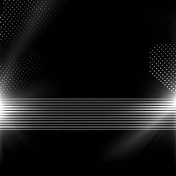 Abstract black and white background with lights and stripes - vector illustration