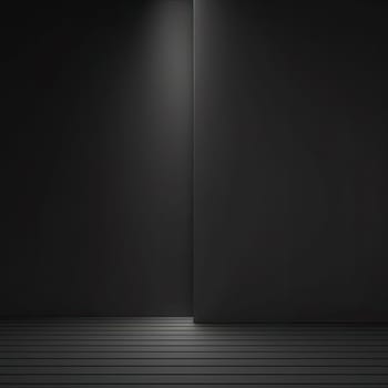 Black wall and floor - 3D rendering