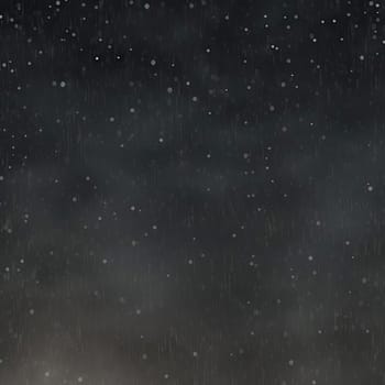 Abstract background of night sky with falling snowflakes and stars