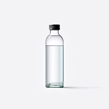 Transparent bottle with water on a white background - vector illustration
