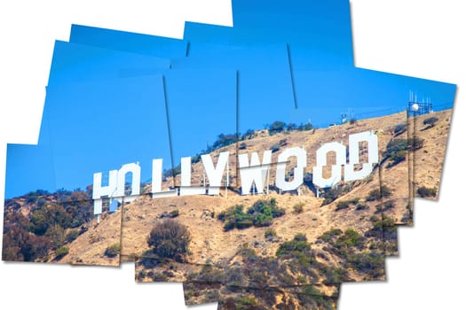 Creative picture of Hollywood sign in Los Angeles - landmark photo image