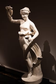 Bassano del Grappa, Italy - December 2022: statue of Hebe, famous ancient sculpture by Antonio Canova, 1796