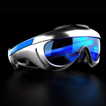 Virtual reality goggles on black background
