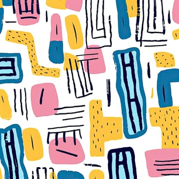 Seamless pattern with hand drawn doodle shapes - vector illustration