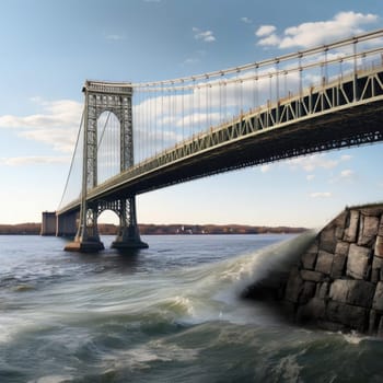 A bridge over a big river