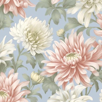 Seamless pattern with chrysanthemums background