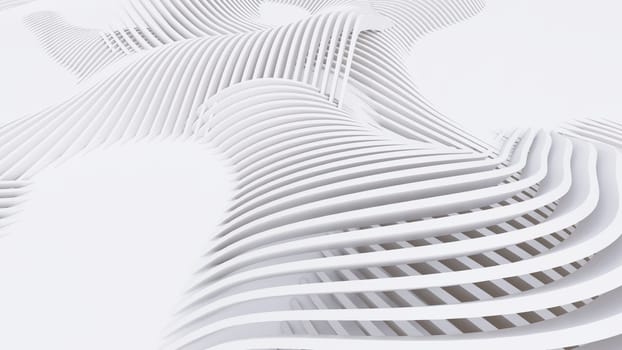 Abstract Curved Shapes. White Circular Background. Abstract background. 3d illustration
