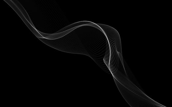 Dark abstract background with a glowing abstract waves, abstract background