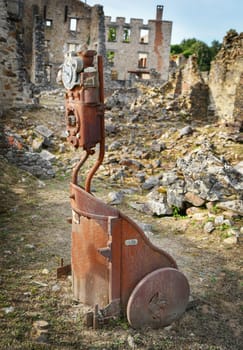 Old Gas Pump in the city Oradour sur Glane France