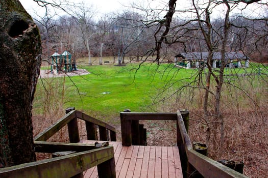 Stairs at Scioto Park in Late Winter, Dublin Ohio