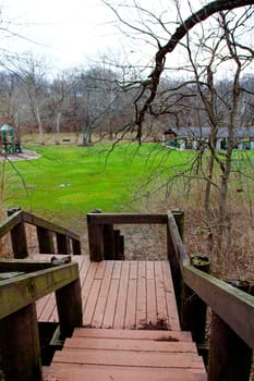 Stairs at Scioto Park in Late Winter, Dublin Ohio