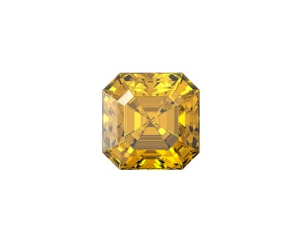 Yellow Diamond Gemstone with high quality on a white background