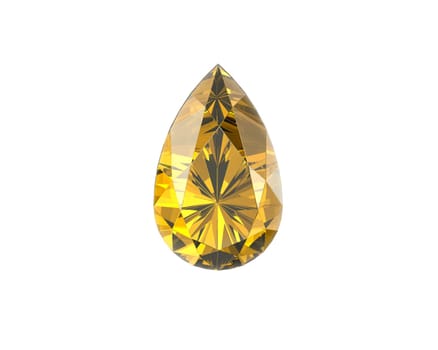 Yellow Diamond Gemstone with high quality on a white background