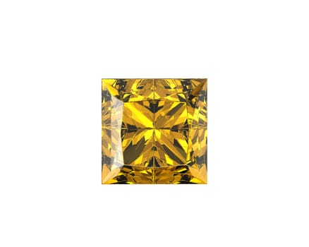 Yellow Diamond Gemstone with high quality on a white background