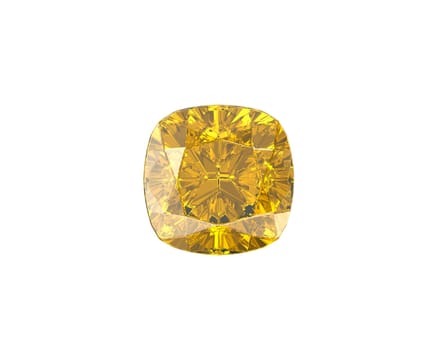 Yellow Diamond Gemstone with high quality on a white background