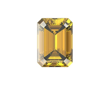 Yellow Diamond Gemstone with high quality on a white background