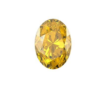 Yellow Diamond Gemstone with high quality on a white background