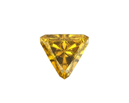 Yellow Diamond Gemstone with high quality on a white background