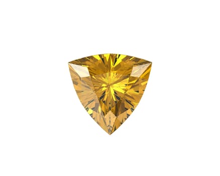 Yellow Diamond Gemstone with high quality on a white background