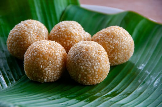 North Borneo home made traditional Kuih Bijan cake. Asian food concept