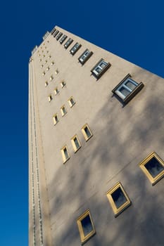 the Albinmuller Tower, one of Magdeburg's landmarks in the Rothehorn City Park in Magdeburg