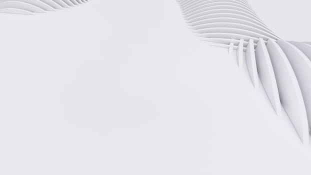 Abstract Curved Shapes. White Circular Background. Abstract background. 3d illustration