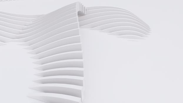 Abstract Curved Shapes. White Circular Background. Abstract background. 3d illustration