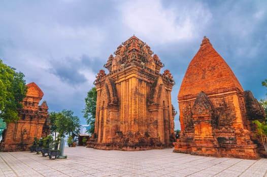 ancient Vietnamese brick complex of the Cham Po Nagar Towers in Nha Trang in Vietnam in Asia