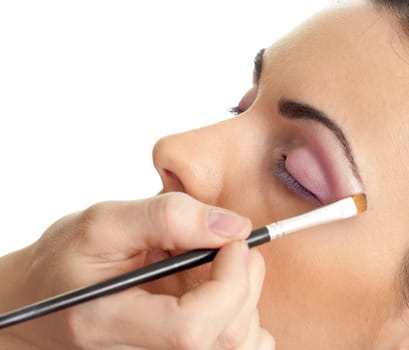 Makeup outline the eyes routine