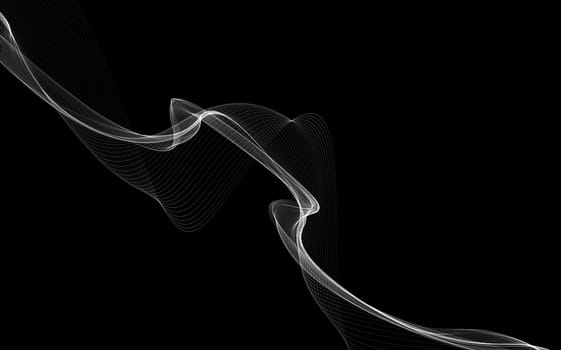 Dark abstract background with a glowing abstract waves, abstract background