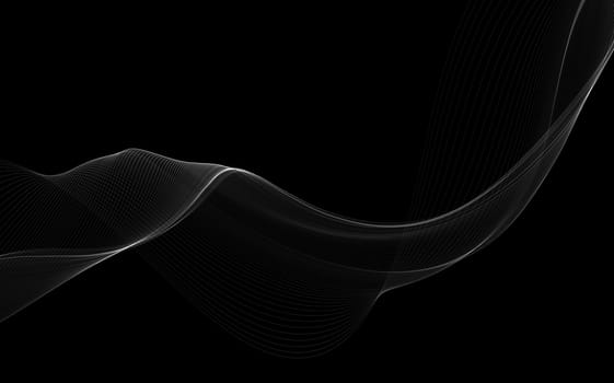 Dark abstract background with a glowing abstract waves, abstract background
