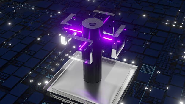 digital 3d battery. Computer generated