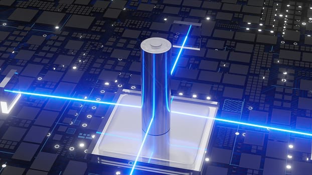 digital 3d battery. Computer generated