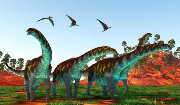 Argentinosaurus was a herbivorous sauropod dinosaur that lived in Argentina during the Cretaceous Period.