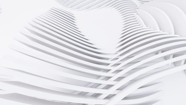 Abstract Curved Shapes. White Circular Background. Abstract background. 3d illustration
