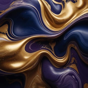 Abstract image of swirling, marbled paint in shades of deep blue and gold, creating a luxurious texture. A high-quality AI-generated photo.