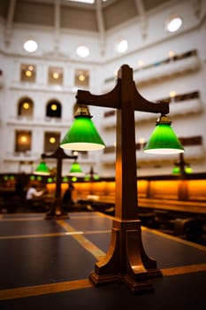 MELBOURNE, AUSTRALIA - DECEMBER 2 2023: The La Trobe Reading Room in the State Library of Victoria located in Melbourne, Victoria, Australia
