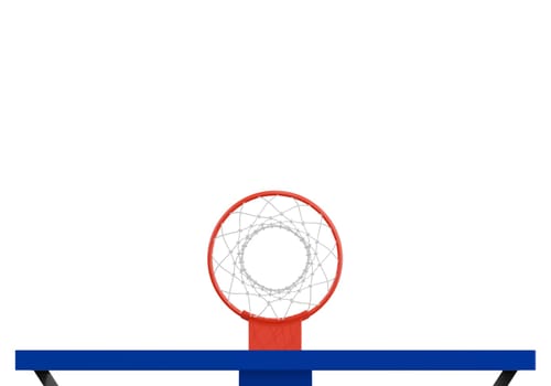 Professional basketball hoop and backboard Bottom view