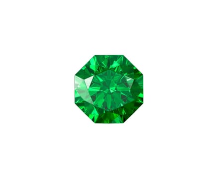 Green Diamond Gemstone with high quality on a white background
