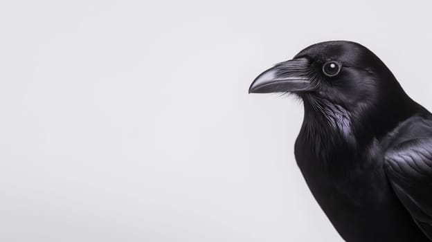A raven with glossy black feathers showcases a brilliant ring clutched tightly in its beak. The scene captures the bird's keen eyes and sharp features while displaying its striking details.