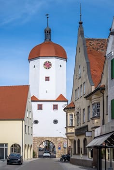 Historic city gate of the town Oettingen (Bavaria, Germany)