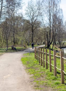 People enjoying first warm days outdoors